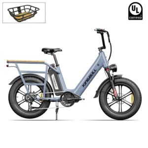Kingbull Dual Battery Voyager 2.0| Long Range Cargo Electric Bike – Grey / Ebike with Trailer